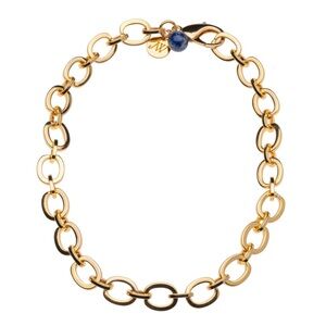 Jane Win Chunky Link Chain with Lapis Bead